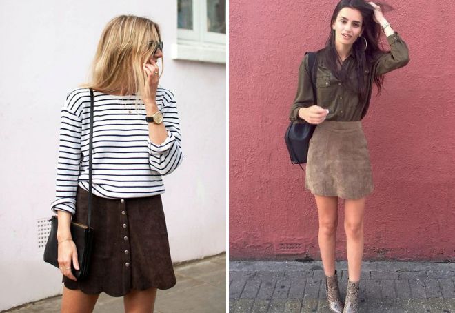 образ с коричневой юбкой