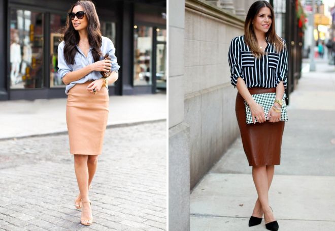 коричневая юбка карандаш