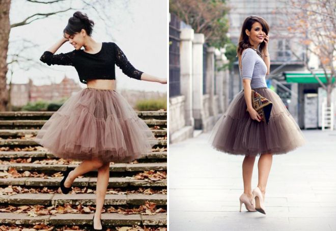 коричневая юбка туту