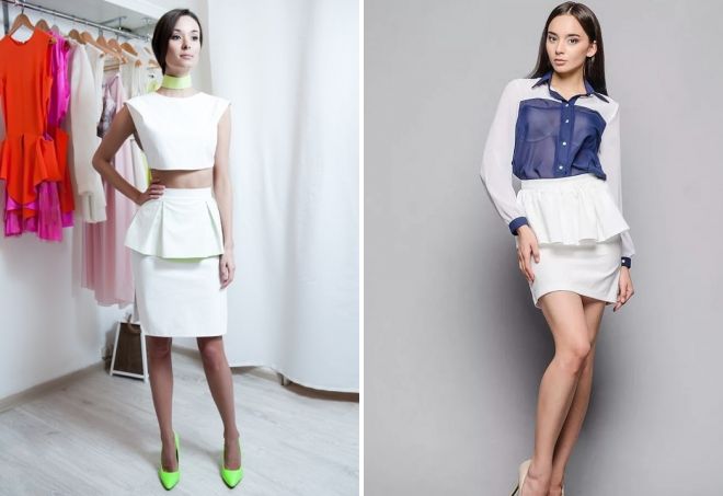 образ с белой юбкой карандаш