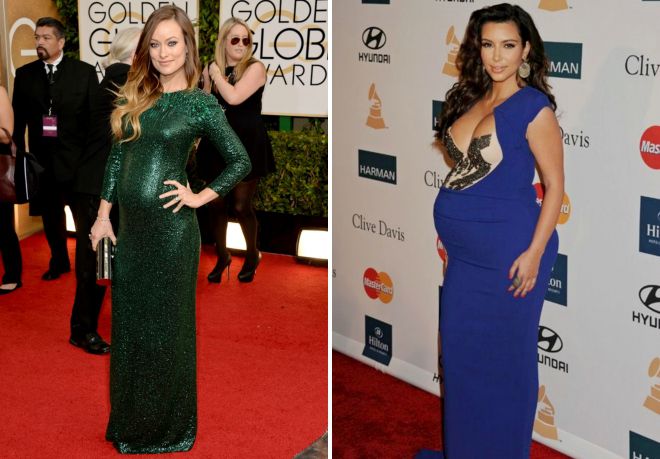 беременные звезды в вечерних платьях