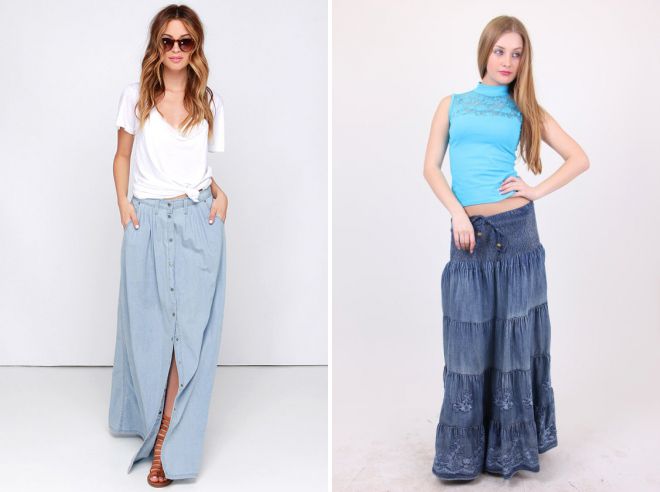 джинсовая летняя юбка в пол джинсовая летняя юбка в пол