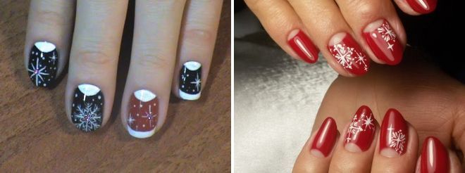 лунный дизайн ногтей со снежинками лунный дизайн ногтей со снежинками