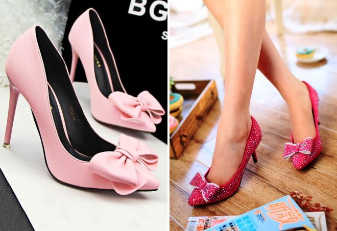 розовые туфли с бантом розовые туфли с бантом