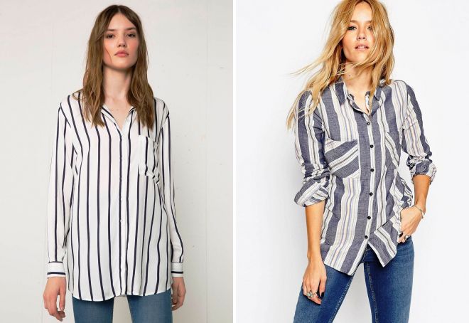 женская свободная рубашка в полоску женская свободная рубашка в полоску