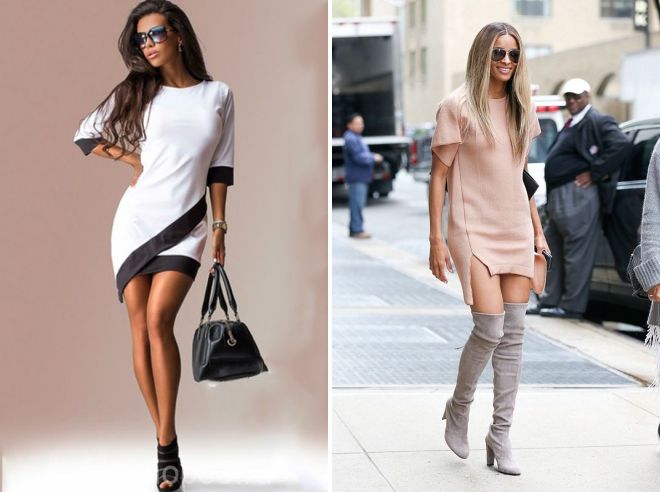 асимметричное короткое платье