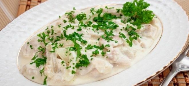 Филе тунца в сметане в духовке Филе тунца в сметане в духовке