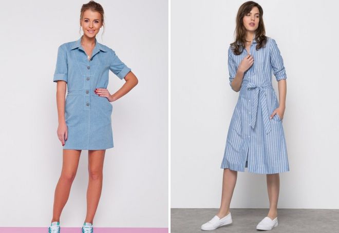 голубое платье рубашка голубое платье рубашка