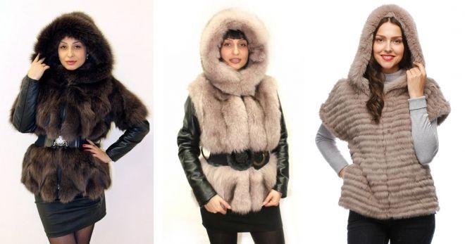 Меховой жилет с капюшоном Меховой жилет с капюшоном