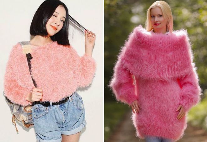 пушистый розовый свитер пушистый розовый свитер