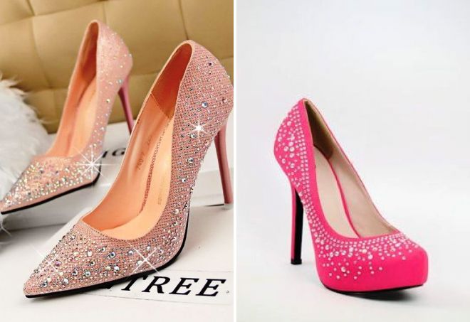 розовые туфли со стразами розовые туфли со стразами