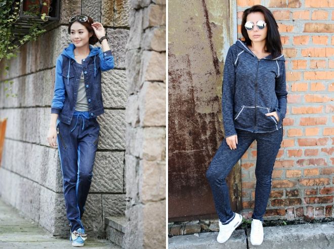 женский джинсовый спортивный костюм женский джинсовый спортивный костюм