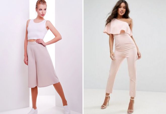 бежевые укороченные брюки бежевые укороченные брюки