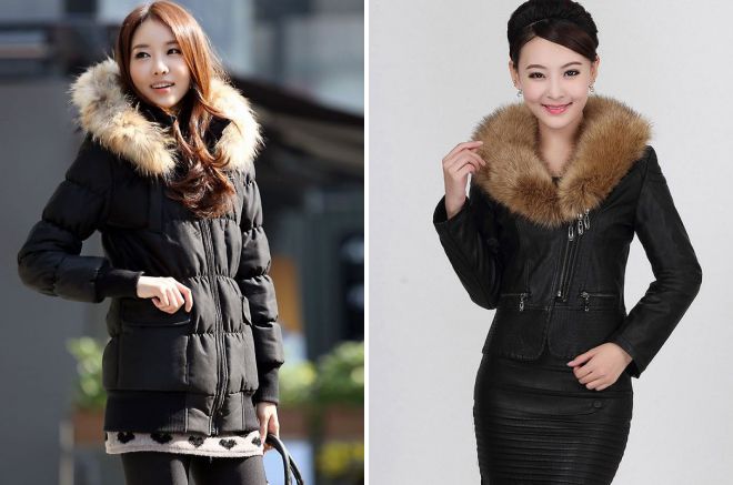 куртка с меховым воротником куртка с меховым воротником