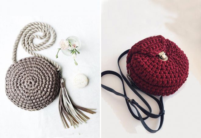вязаная круглая сумка вязаная круглая сумка