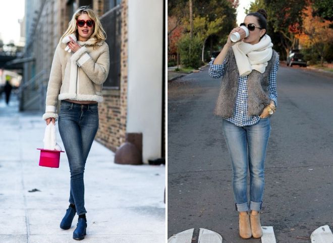 зимние образы с джинсами зимние образы с джинсами