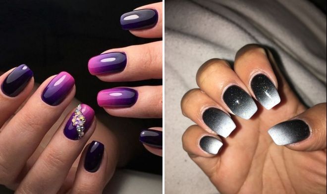 черный маникюр омбре черный маникюр омбре