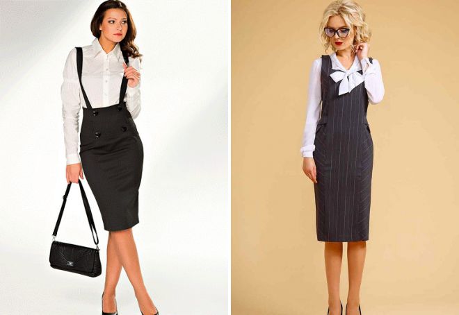 деловой сарафан с юбкой в складку деловой сарафан с юбкой в складку