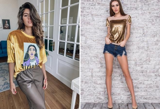 Футболка золотого цвета Футболка золотого цвета