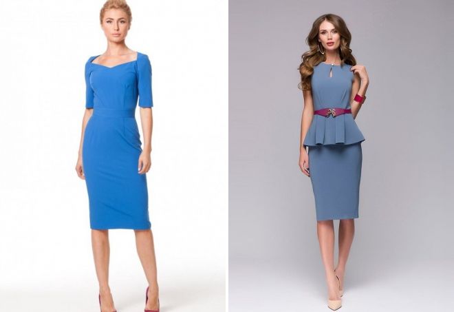 голубое платье футляр голубое платье футляр