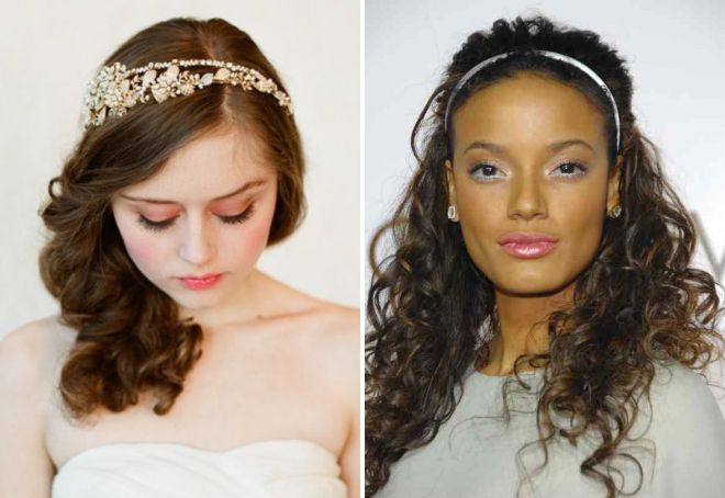 прическа локоны с ободком прическа локоны с ободком