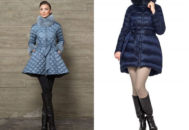 пуховик до колена с юбкой пуховик до колена с юбкой