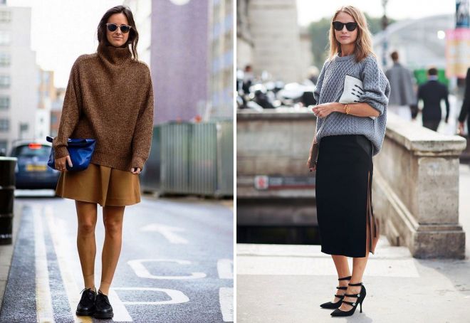 свитер оверсайз с юбкой свитер оверсайз с юбкой