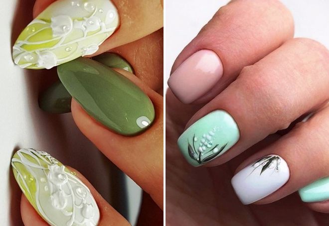 матовый маникюр с подснежниками матовый маникюр с подснежниками