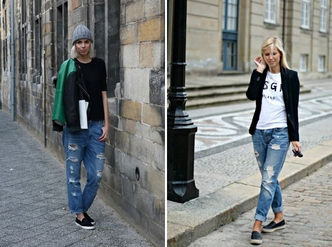 черные слипоны с джинсами черные слипоны с джинсами