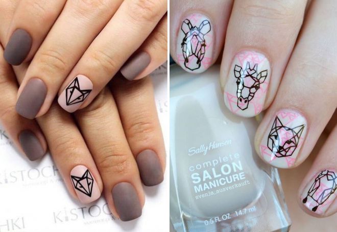 ногти дизайн геометрия животные ногти дизайн геометрия животные