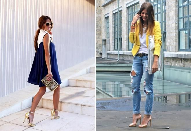 Босоножки золотого цвета Босоножки золотого цвета