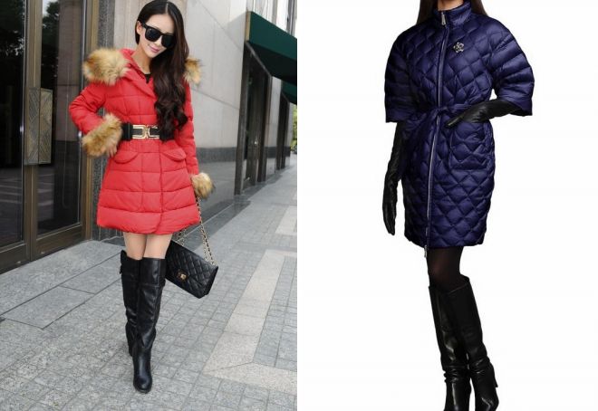 ботфорты с пуховиком до колена ботфорты с пуховиком до колена