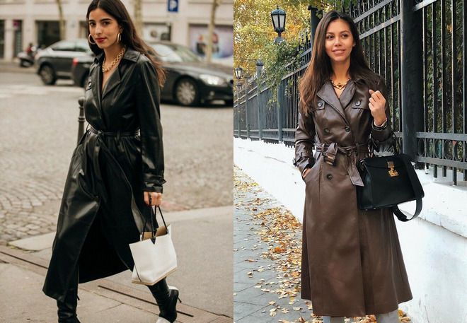 длинное кожаное пальто длинное кожаное пальто