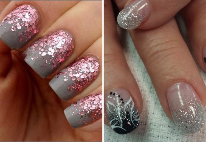 Маникюр в пастельных тонах с блестками Маникюр в пастельных тонах с блестками