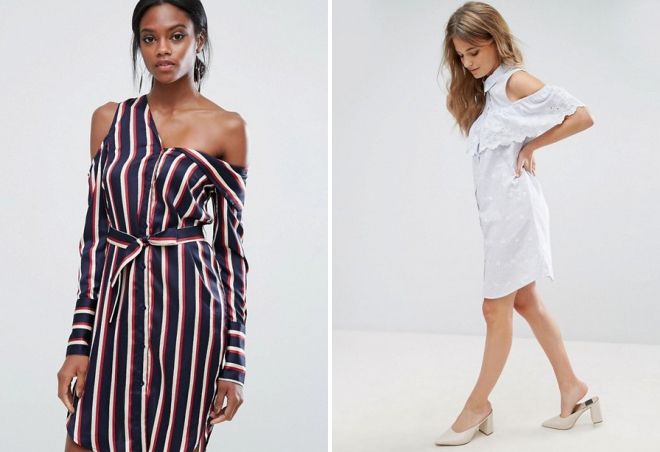 платье рубашка с открытыми плечами платье рубашка с открытыми плечами