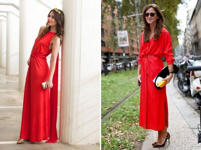 с чем носить длинное красное платье с чем носить длинное красное платье