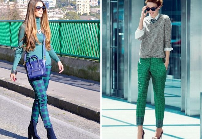 с чем носить зеленые клетчатые брюки с чем носить зеленые клетчатые брюки