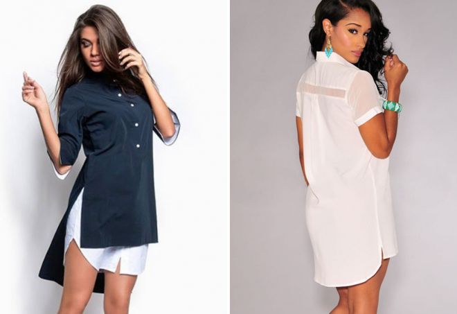 асимметричное платье-рубашка