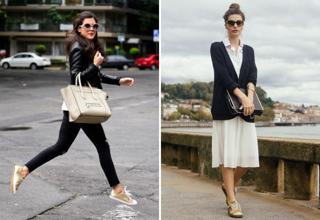 Кроссовки золотого цвета Кроссовки золотого цвета