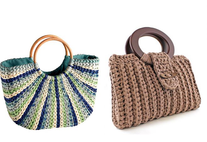 вязаная сумка с деревянными ручками вязаная сумка с деревянными ручками