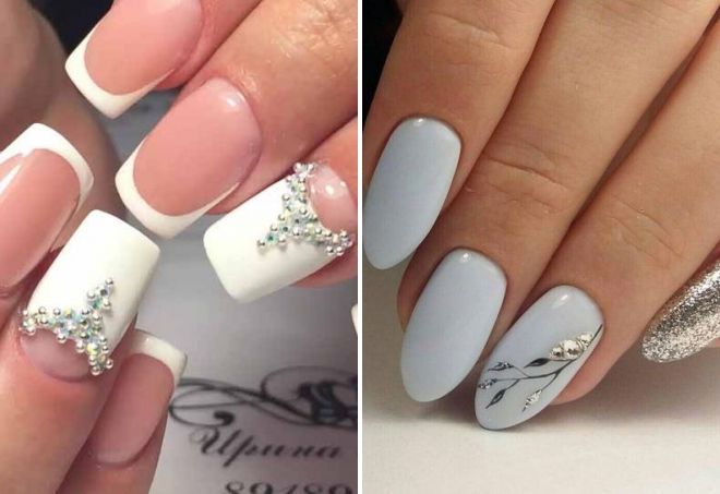 Маникюр в пастельных тонах со стразами Маникюр в пастельных тонах со стразами