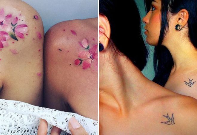 парные тату на ключице парные тату на ключице