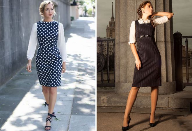 с чем носить деловой сарафан с чем носить деловой сарафан