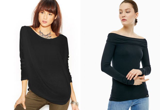 черная футболка с длинным рукавом черная футболка с длинным рукавом