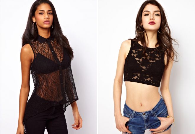 черный кружевной топ черный кружевной топ