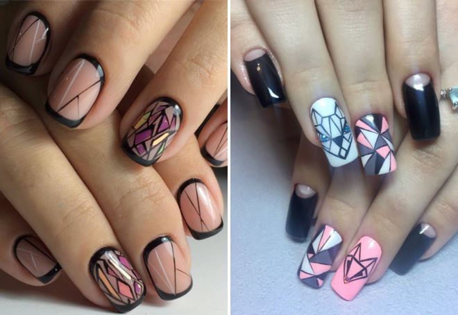 дизайн квадратных ногтей геометрия дизайн квадратных ногтей геометрия
