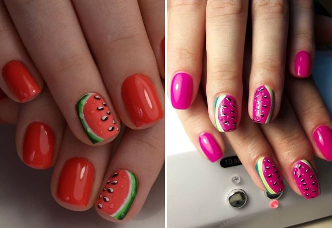 маникюр 2019 арбуз маникюр 2019 арбуз
