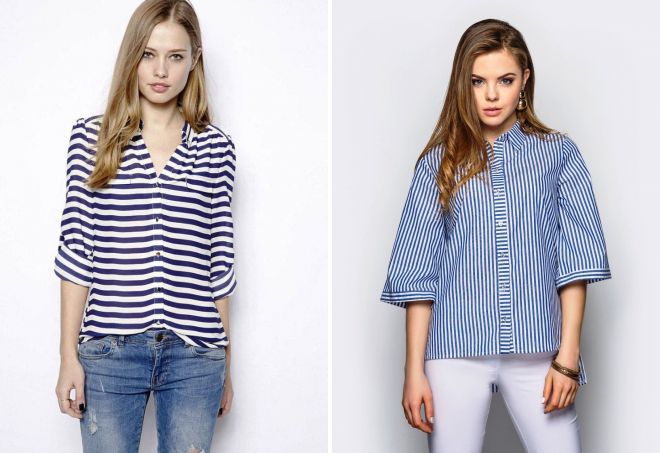 женские рубашки в полоску 2017 женские рубашки в полоску 2017