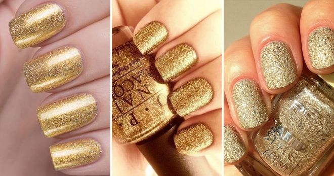 Золотистый маникюр 2019 Золотистый маникюр 2019