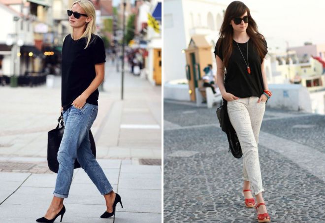 черная футболка и джинсы черная футболка и джинсы